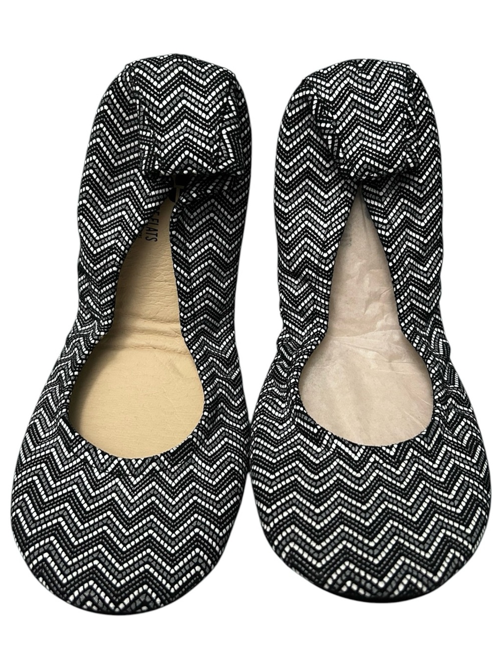 The Storehouse Flats Chevron Mosaic Suede Leather Foldable Ballet Flats - Size 7 - Picture 3 of 10